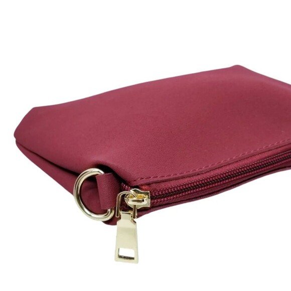 Burgundy Faux Fur Crossbody Tote and pouch set - Picture 8 of 9